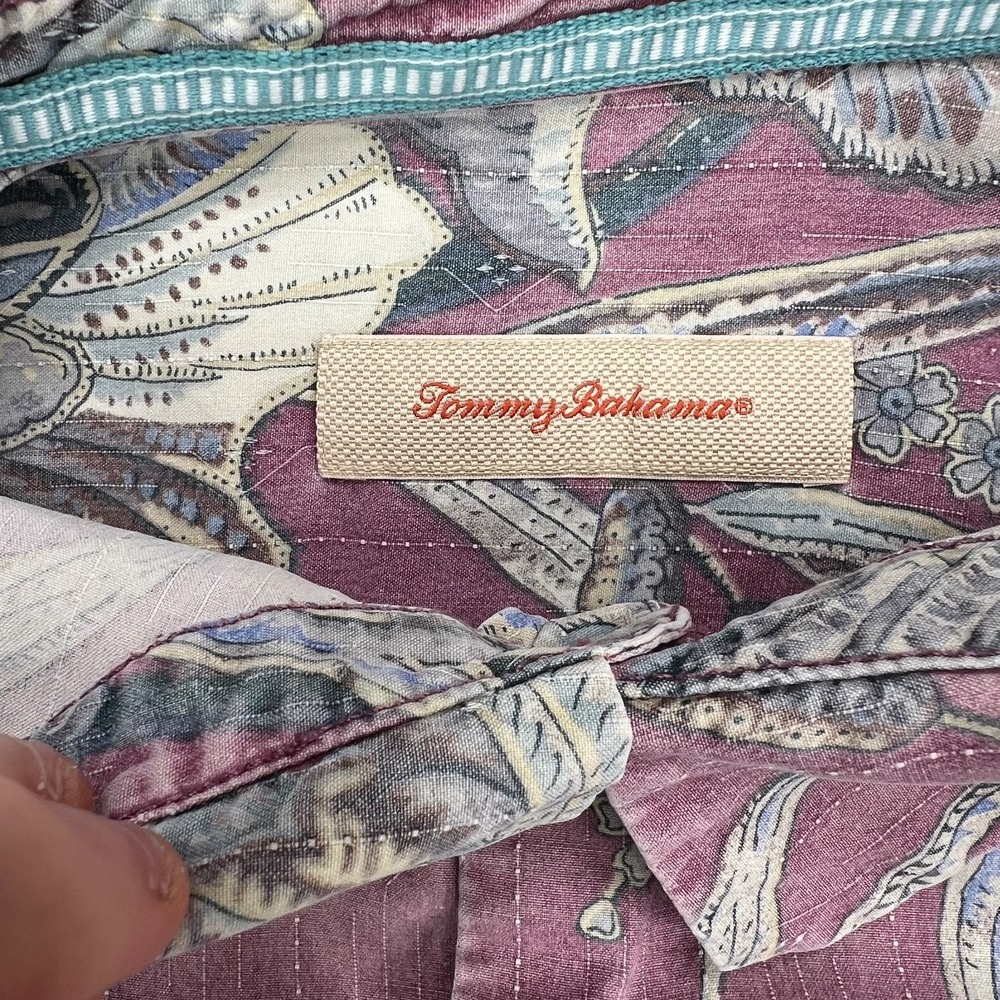 Tommy Bahama Floral Camp Shirt Mens 2XL Multicolor Short Sleeve Silk Coastal‎ - Picture 5 of 10